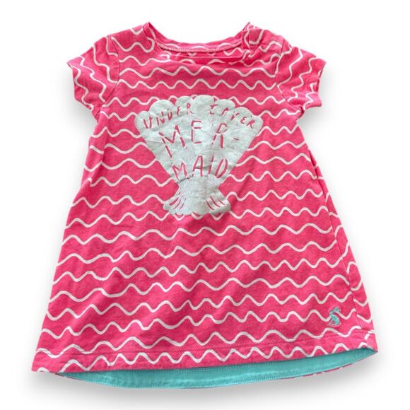 Joules Under Cover Mermaid Dress 6-9 Months Beach Shells Waves VGUC - Picture 1 of 4